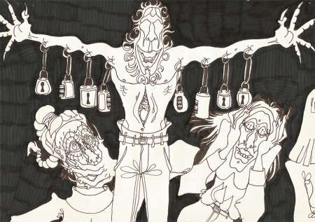 Sans titre - Feutre et marqueur sur papier A4. Vers 1994.